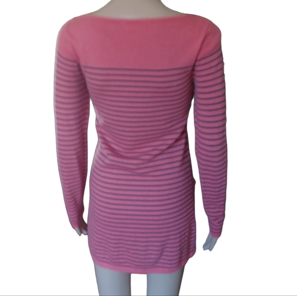 Boden Women's Long Sleeved Top Boat Neck Pink Striped Stretchy Pockets Size 2 - Picture 9 of 10